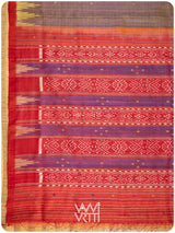 Sheen Purple Yellow Nadi Handspun Tussar Silk Saree