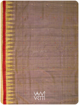 Sheen Purple Yellow Nadi Handspun Tussar Silk Saree