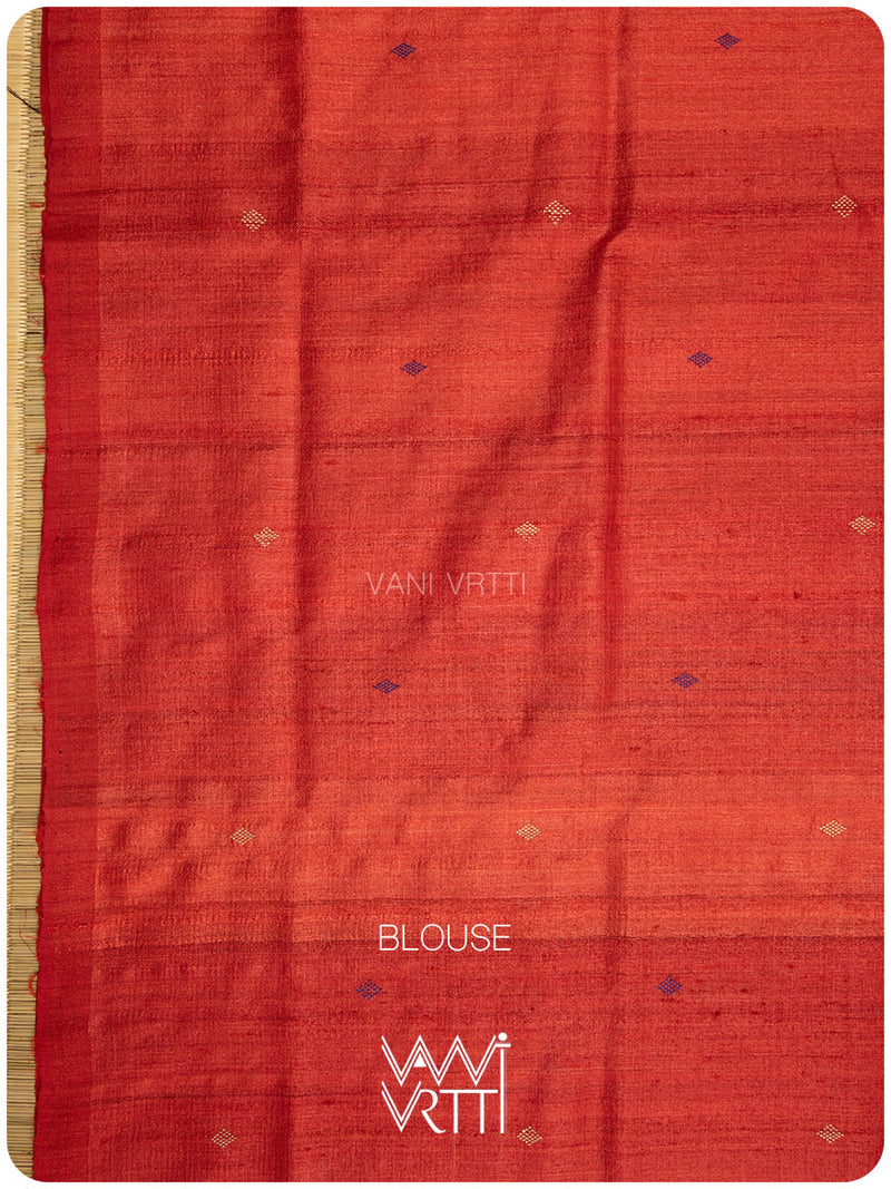 Sheen Purple Yellow Nadi Handspun Tussar Silk Saree