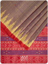 Sheen Purple Yellow Nadi Handspun Tussar Silk Saree