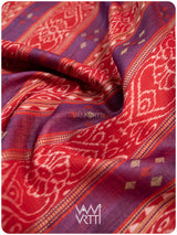 Sheen Purple Yellow Nadi Handspun Tussar Silk Saree