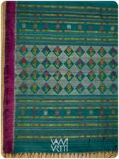 Emerald Green Marigold Wild Garden Master Weave Exclusive Handspun Tussar Silk Saree
