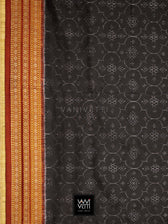 Iron Rust Black Madder Shamma Prakritik Natural Dyed Mulberry Silk Ikat Saree