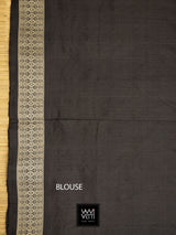 Madder Red Black Sacred Peepal Prakritik Natural Dyed Mulberry Silk Ikat Saree