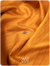 Sunshine Orange Purple Bristi Handspun Tussar Silk Saree