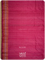 Tomato Red Matsya Kachhap Handspun Tussar Silk Saree