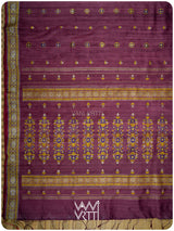 Deep Wine Brahma Kamal Master Weave Exclusive Handspun Tussar Silk Saree