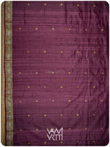 Deep Wine Brahma Kamal Master Weave Exclusive Handspun Tussar Silk Saree