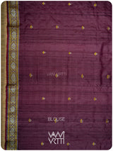 Deep Wine Brahma Kamal Master Weave Exclusive Handspun Tussar Silk Saree