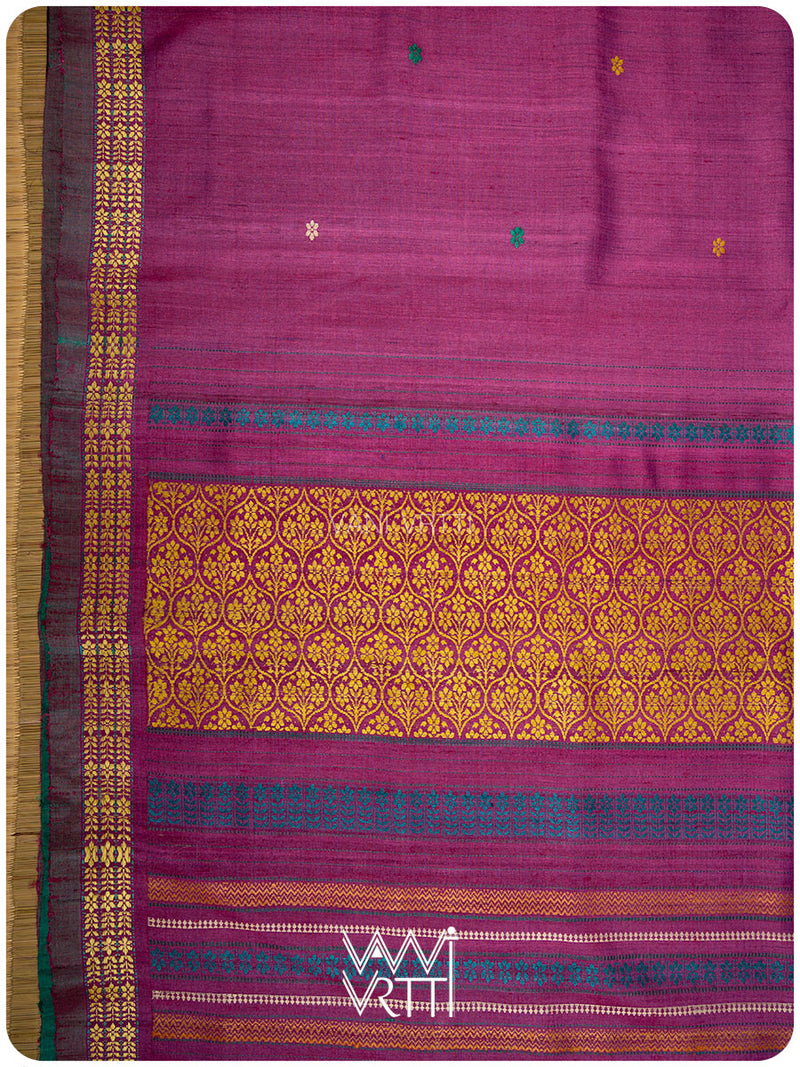 Jamuni Pink Parijat Handspun Tussar Silk Saree