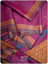 Jamuni Pink Parijat Handspun Tussar Silk Saree