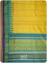Banana Yellow Firozi Parijat Handspun Tussar Silk Saree