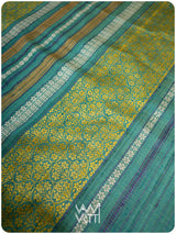 Banana Yellow Firozi Parijat Handspun Tussar Silk Saree