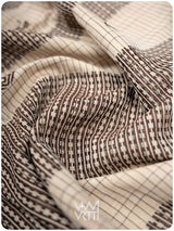 Off White Black Checks Natural Dyed Phoda Kumbha Handwoven Cotton Tussar Kotpad Saree