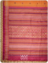Narangi Bougainvillea Pink Matsya Kachhap Handspun Tussar Silk Saree