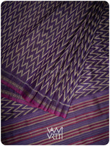 Deep Baingani Aziz Ikat Handspun Tussar Silk Saree
