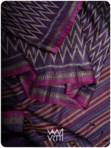 Deep Baingani Aziz Ikat Handspun Tussar Silk Saree