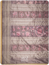 Dhokra Art Prakritik Lac & Tea Natural Dyed Mulberry Silk Ikat Saree