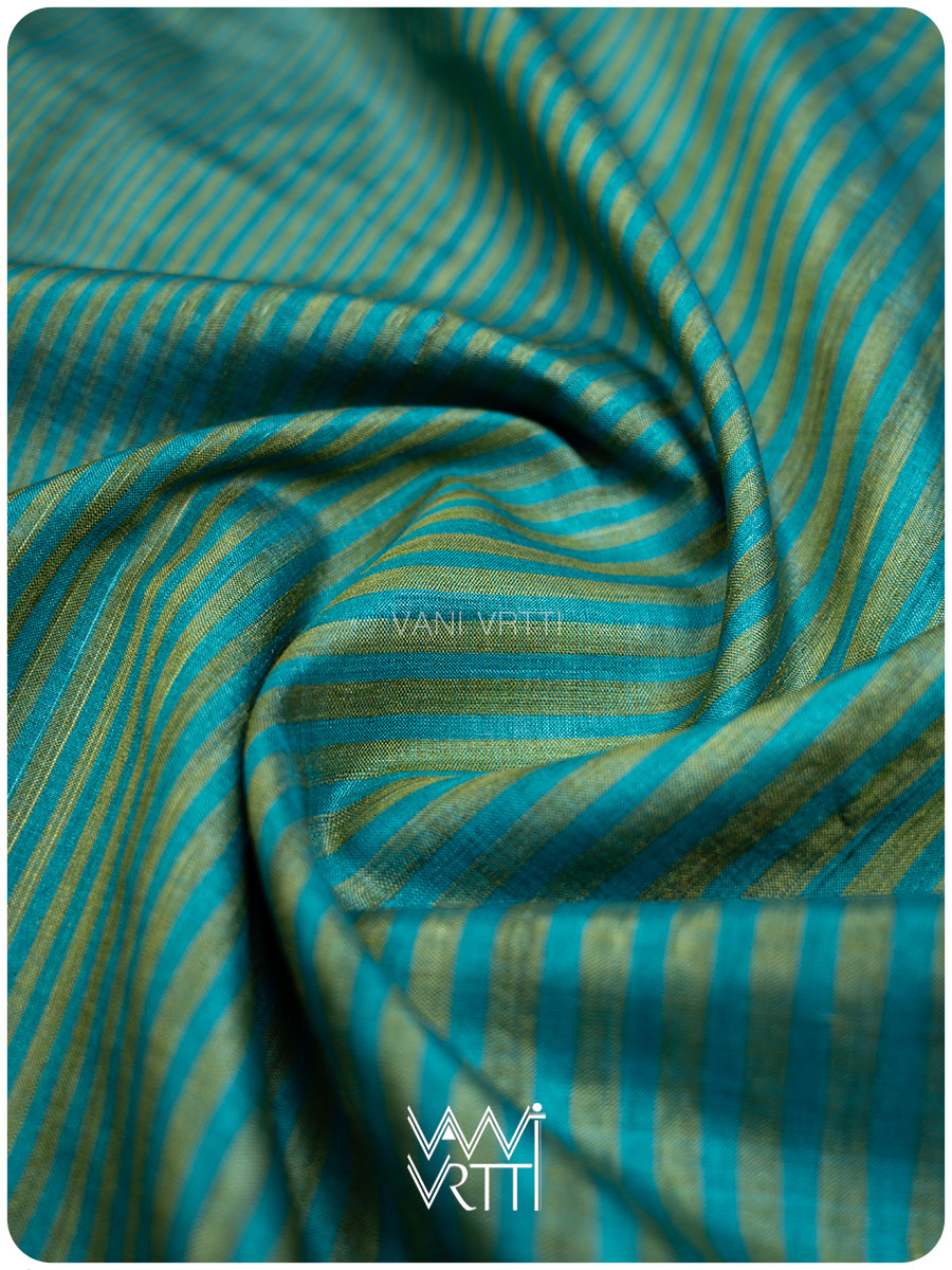 Fern Green Firozi Antara Handspun Tussar Silk Saree