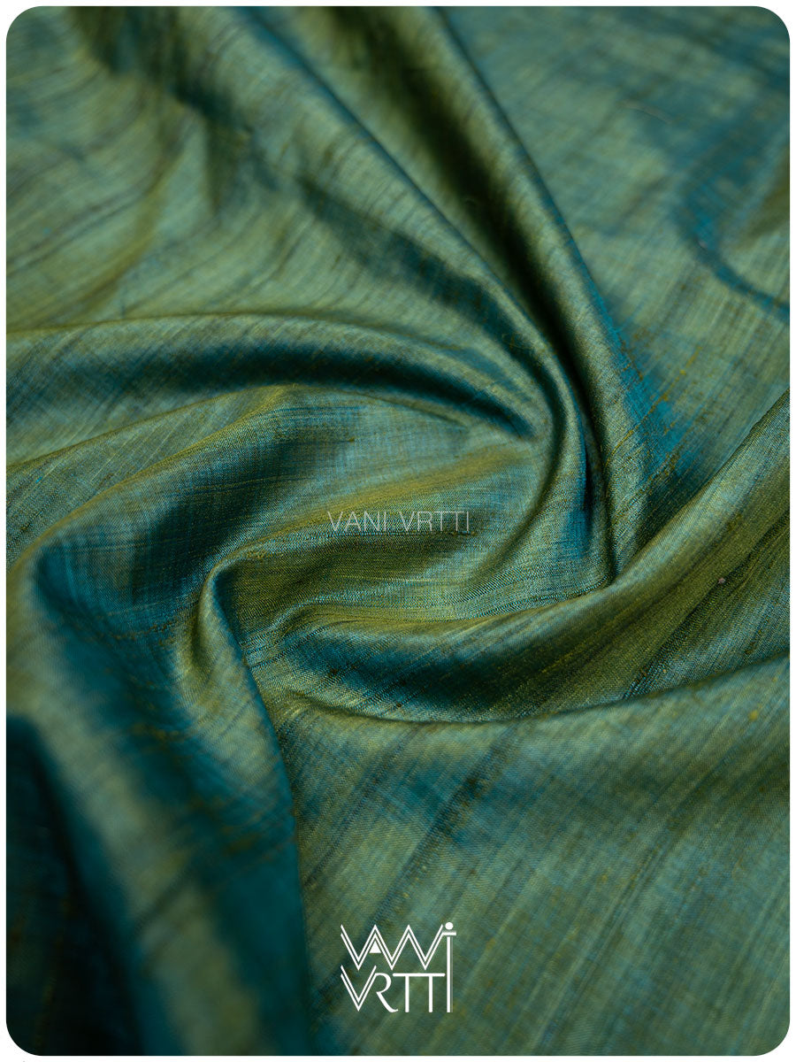 Fern Green Firozi Antara Handspun Tussar Silk Saree