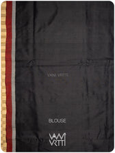 Black Laal Jaba Mulberry Silk Ikat Sari