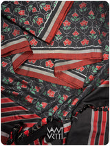 Black Laal Jaba Mulberry Silk Saree