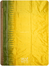 Yellow Sap Green Ek Rudraksha Prakritik Haldi Mulberry Leaf Natural Dyed Mulberry Silk Ikat Saree