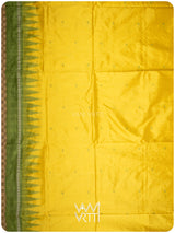 Yellow Sap Green Ek Rudraksha Prakritik Haldi Mulberry Leaf Natural Dyed Mulberry Silk Ikat Saree