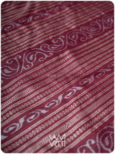 Burgundy Pink Mehendi Bail Phool Prakritik Lac Natural Dyed Mulberry Silk Ikat Saree