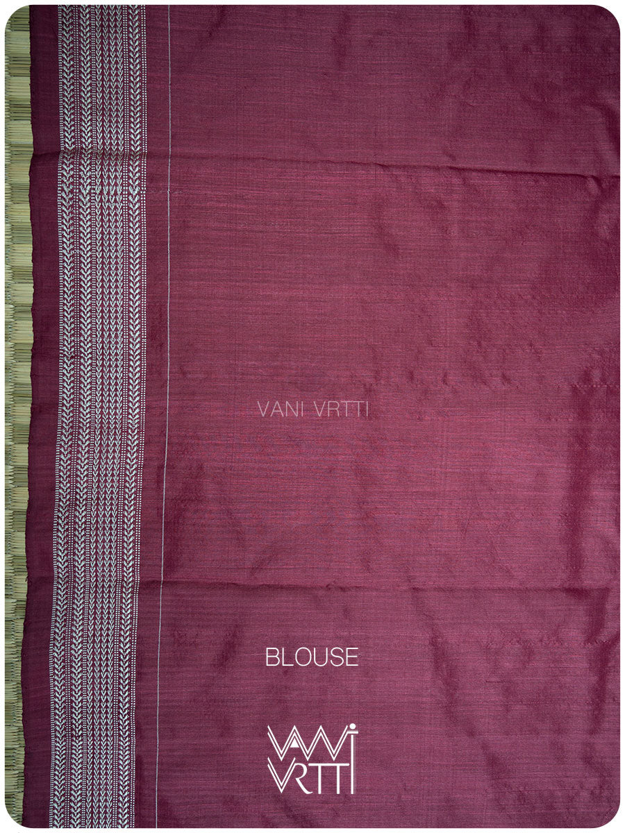 Plum Pink Daisy GulBahaar Phool Prakritik Lac Natural Dyed Mulberry Silk Ikat Saree