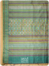 Emerald Green Matsya Kachhap Checks Handspun Tussar Silk Saree