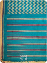 Firozi Aziz Ikat Handspun Tussar Silk Saree