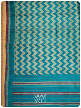 Firozi Aziz Ikat Handspun Tussar Silk Saree