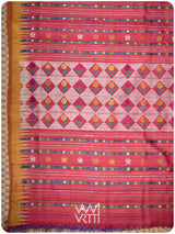 Red Mustard Rust Marigold Wild Garden Master Weave Exclusive Handspun Tussar Silk Saree