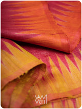 Red Mustard Rust Marigold Wild Garden Master Weave Exclusive Handspun Tussar Silk Saree