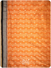 Peepal Narangi Black Prakritik Madder, Haldi & Iron Rust Natural Dyed Mulberry Silk Ikat Saree
