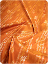 Peepal Narangi Black Prakritik Madder, Haldi & Iron Rust Natural Dyed Mulberry Silk Ikat Saree