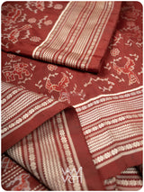Brick Red Vanya Jeevan Prakritik Madder Natural Dyed Mulberry Silk Ikat Saree