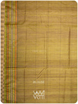 Coffee Brown Matsya Kachhap Checks Handspun Tussar Silk Saree