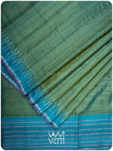 Fern Green Firozi Aarush Handspun Tussar Silk Saree