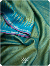Fern Green Firozi Aarush Handspun Tussar Silk Saree