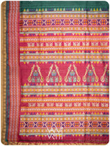 Emerald Green Pink Veena Pani Lata Master Weave Exclusive Handspun Tussar Silk Saree