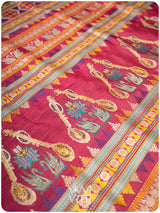 Emerald Green Pink Veena Pani Lata Master Weave Exclusive Handspun Tussar Silk Saree