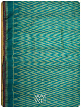 Firozi Blue Aziz Ikat Handspun Tussar Silk Saree