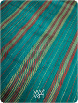 Firozi Blue Aziz Ikat Handspun Tussar Silk Saree