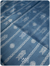 Indigo Matsya Rudraksha Bail Prakritik Natural Dyed Mulberry Silk Ikat Saree