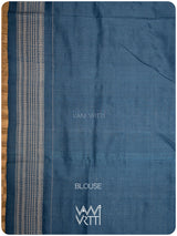 Indigo Matsya Rudraksha Bail Prakritik Natural Dyed Mulberry Silk Ikat Saree