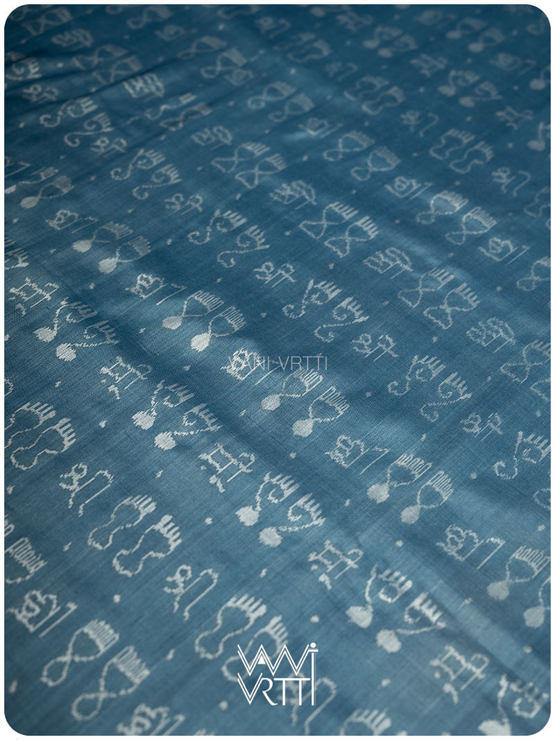 Shri Prakritik Indigo Madder Natural Dyed Mulberry Silk Ikat Saree