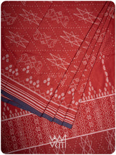 Manjistha Red Revival Jotai Natural Dyed Cotton Ikat Saree