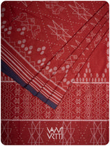 Manjistha Red Revival Jotai Natural Dyed Cotton Ikat Saree